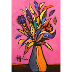 Wahab Jaffar, 36 x 24 Inch, Acrylic on Canvas,  Floral Painting, AC-WJF-041